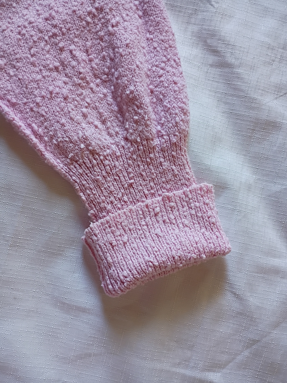 Free  People Oversize  Pink Textured Button-Front Cardigan Size M - Picture 11 of 15